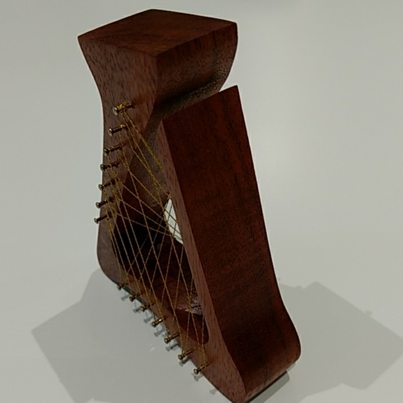 Small Decorative Harp Made of Hawaiian Koa (New) - Picture 3 of 3